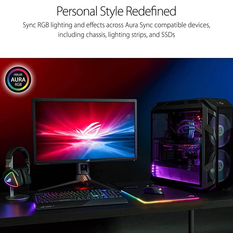 Wireless Optical Gaming Mouse for PC ROG Gladius II | RightHand Grip | 12000 DPI Optical Sensor 400 IPS Omron Switches | 6 Programmable Buttons | Aura Sync RGB Lighting ROG Armoury II