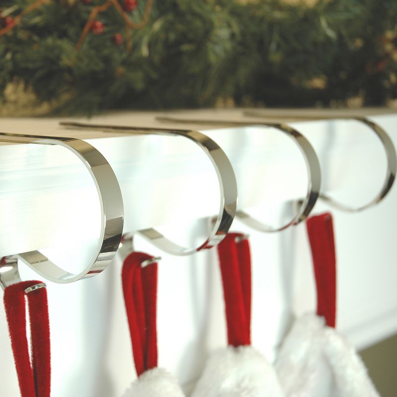 4pk Christmas Stocking Holder Silver - The Original MantleClip