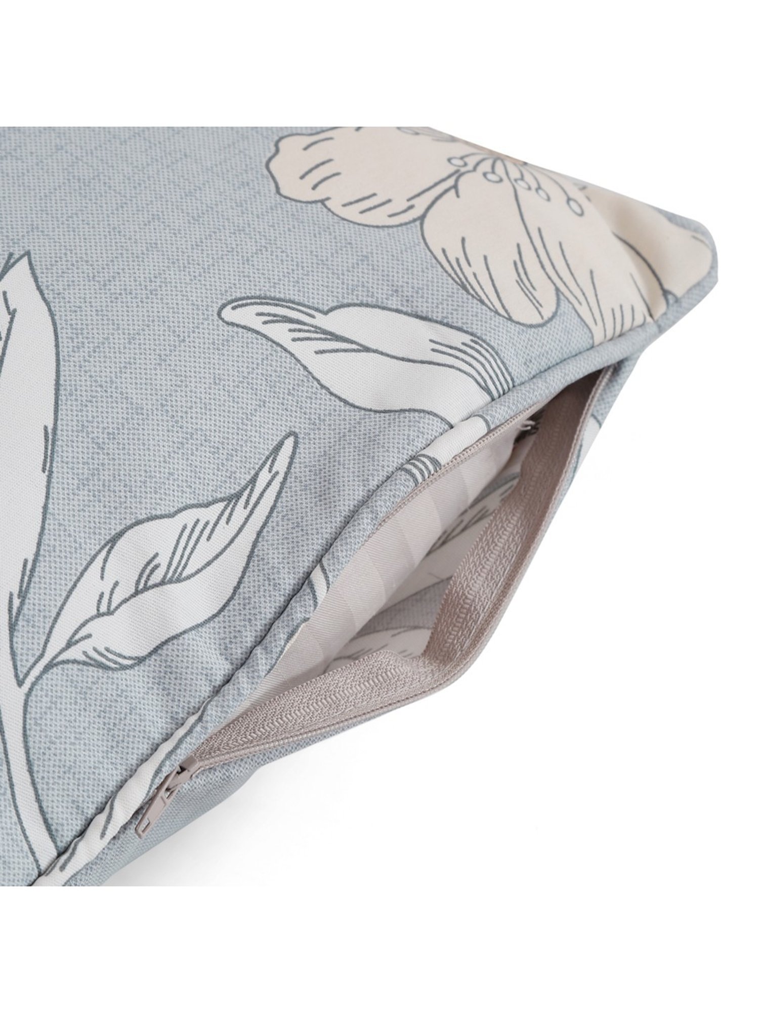 Living Roots Printed Grey 300 TC Cotton Single Diwan - Set of 8