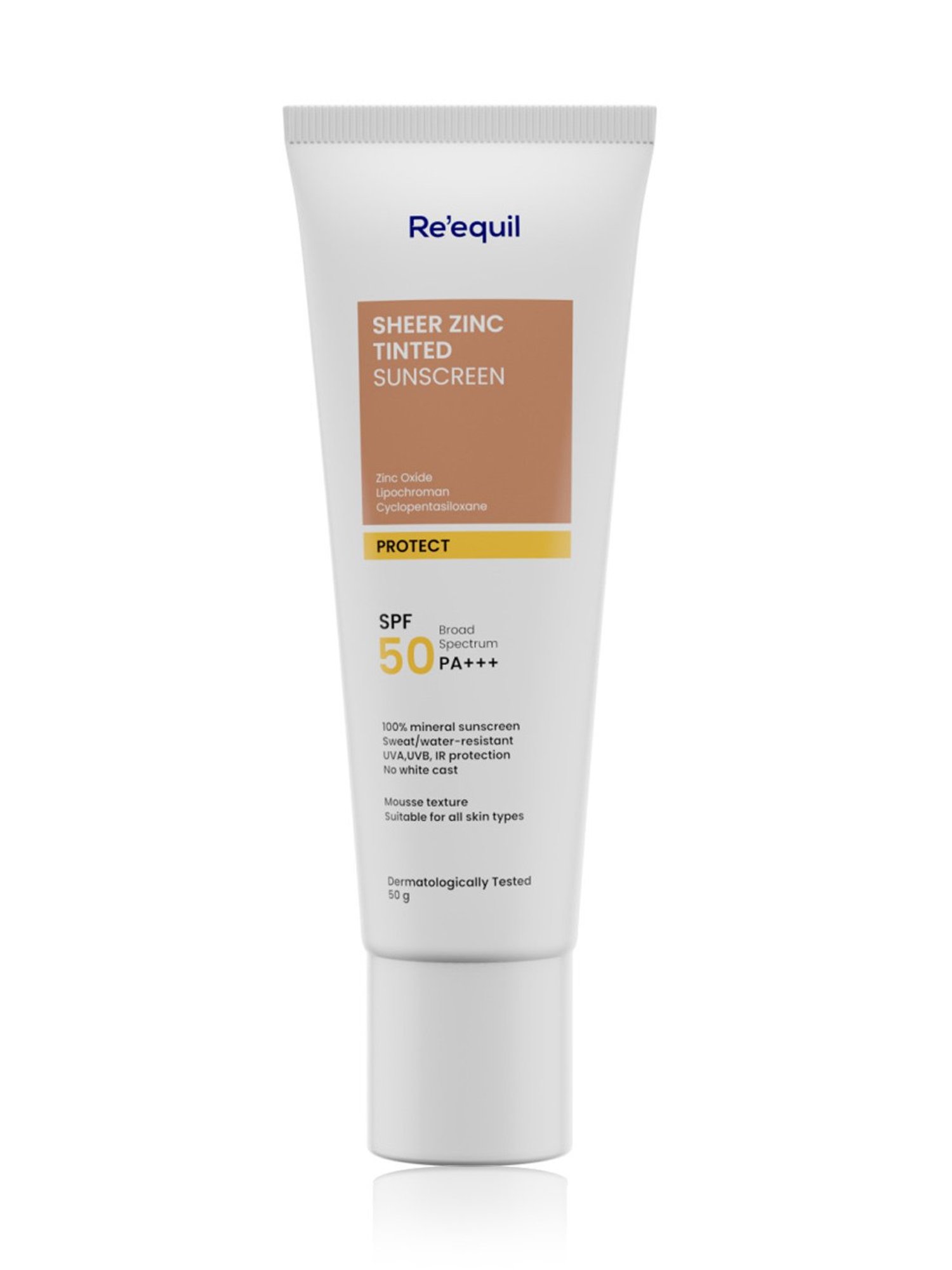 Re'equil Sheer Zinc Tinted Mineral Sunscreen SPF 50 - 50 gm
