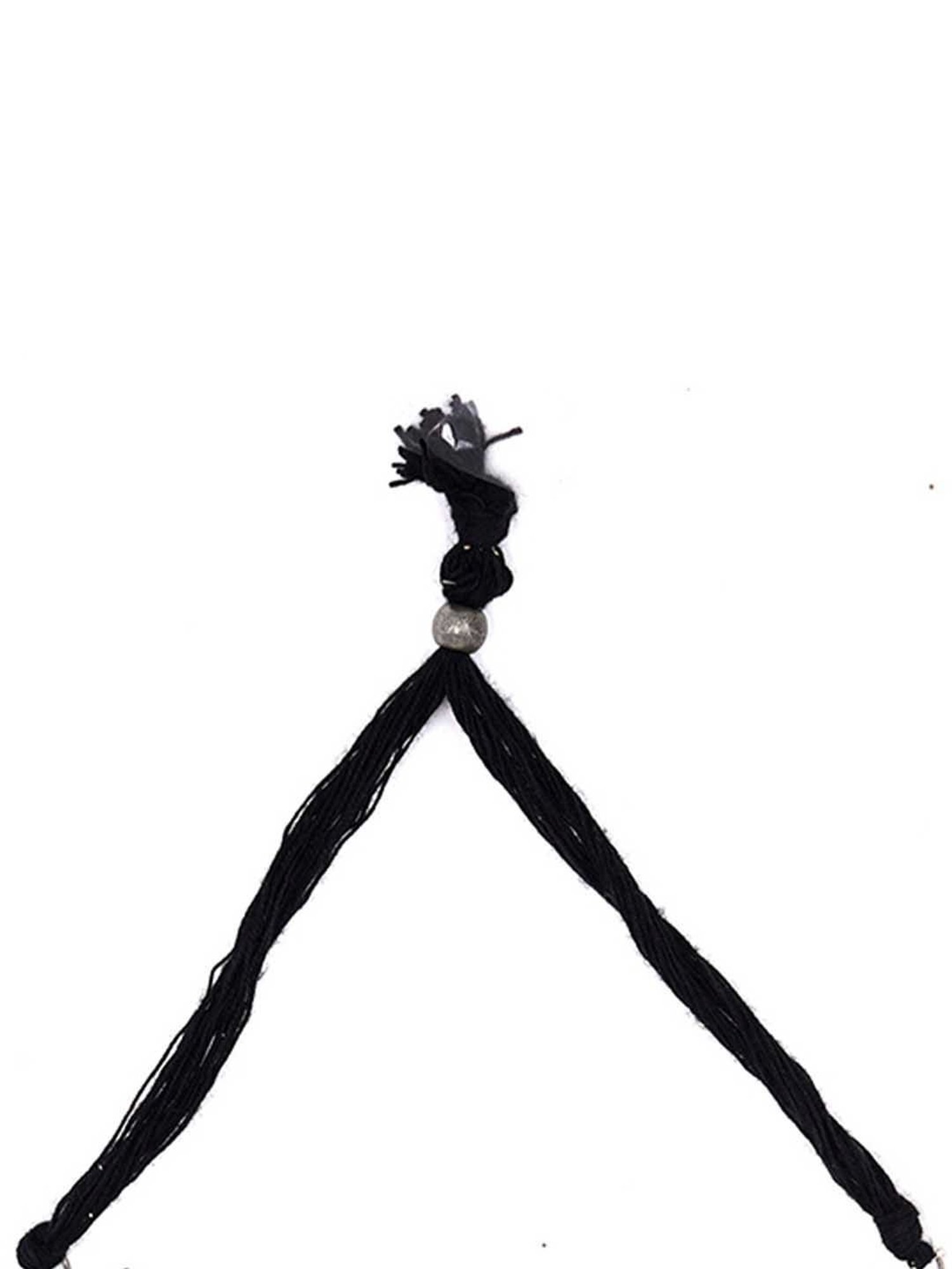 Teejh Nihan Silver Oxidized Ghungroo Long Necklace