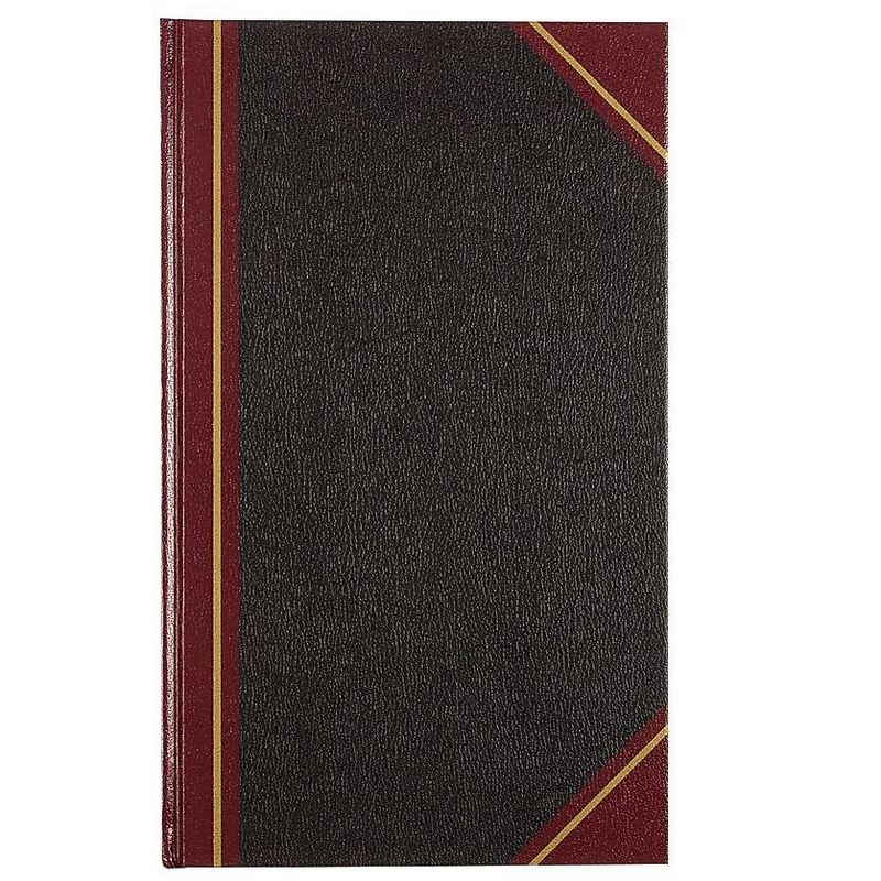 National Texthide Notebook Black/Burgundy 500 Pages 14 1/4 x 8 3/4 57151
