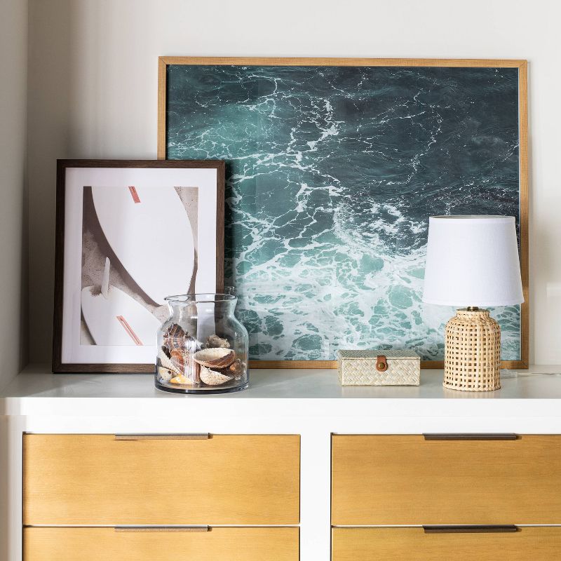 30" x 36" Ocean Wave Light Wood Frame Under Glass No Mat - Threshold™ designed with Studio McGee