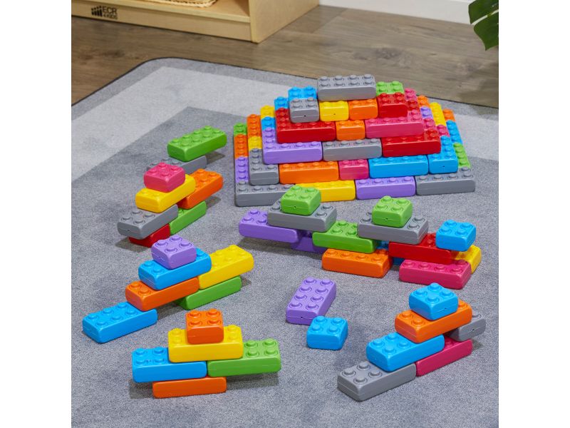 ECR4Kids Big Building Bricks - Sensory Toddler Toy - 110 Piece