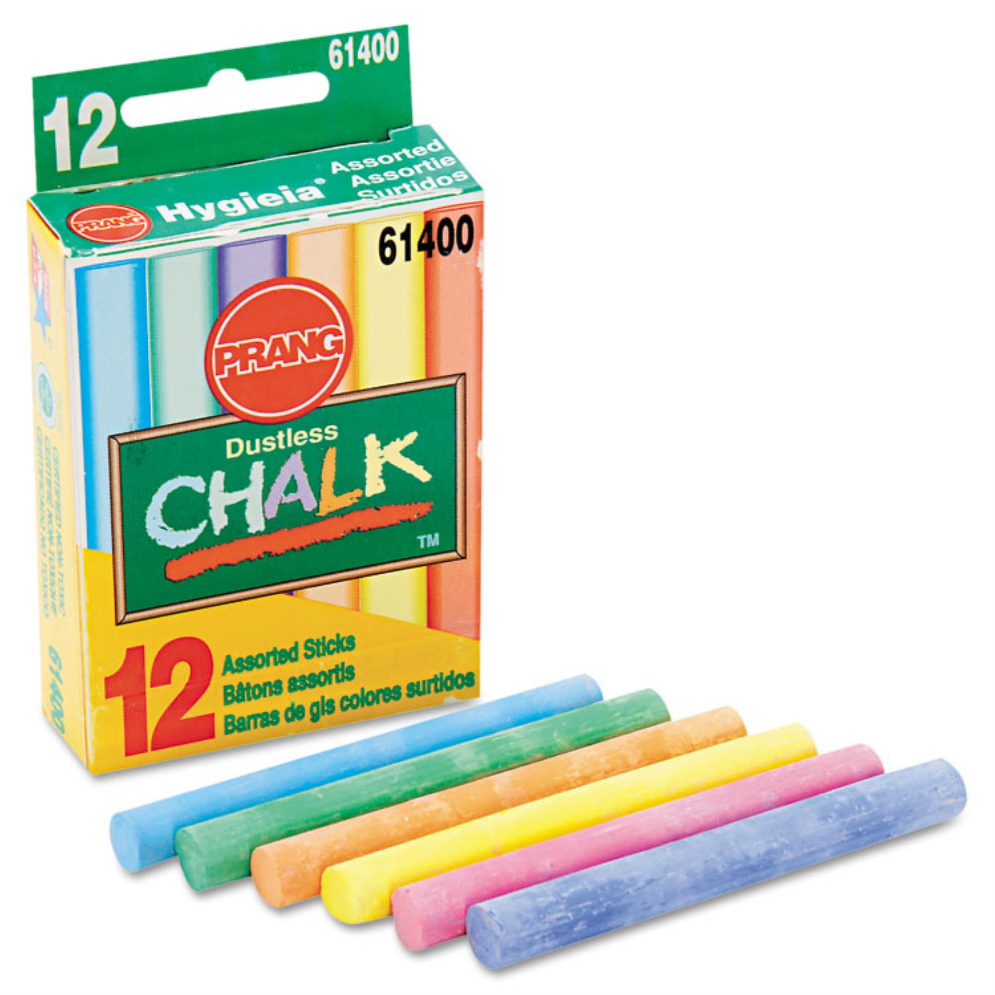 Prang Hygieia Dustless Board Chalk ,CHALK,PRANG,12CT,AST