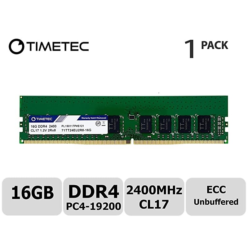 Hynix IC 16GB DDR4 2400MHz PC419200 Unbuffered ECC 12V CL17 2Rx8 Dual Rank 288 Pin UDIMM Server Memory RAM Module Upgrade 16GB