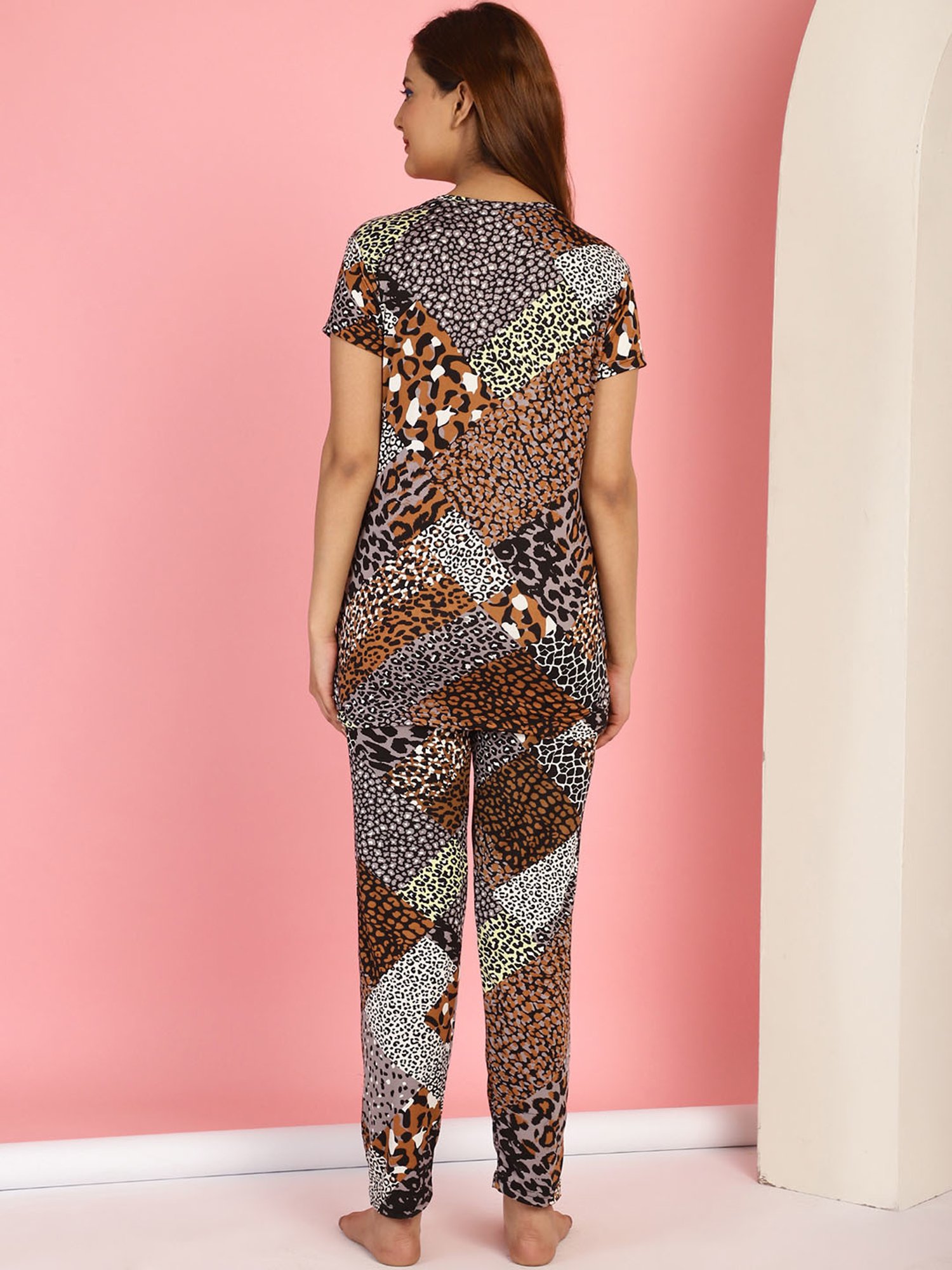 Gracit Multicolor Cotton Printed Top With Pyjamas