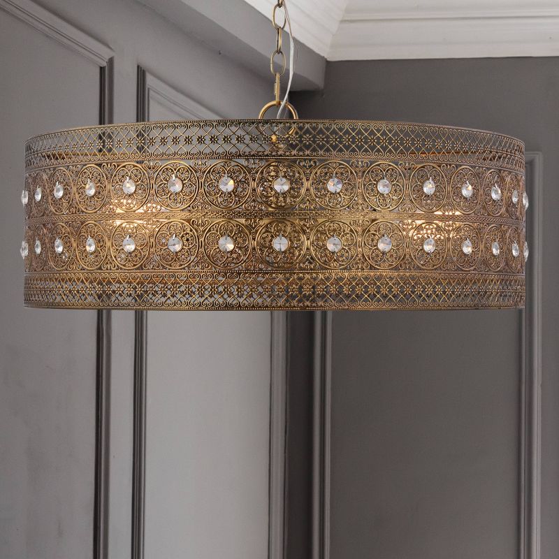 23.5" 3-Light Bryar Chandelier Brass/Crystal - River of Goods