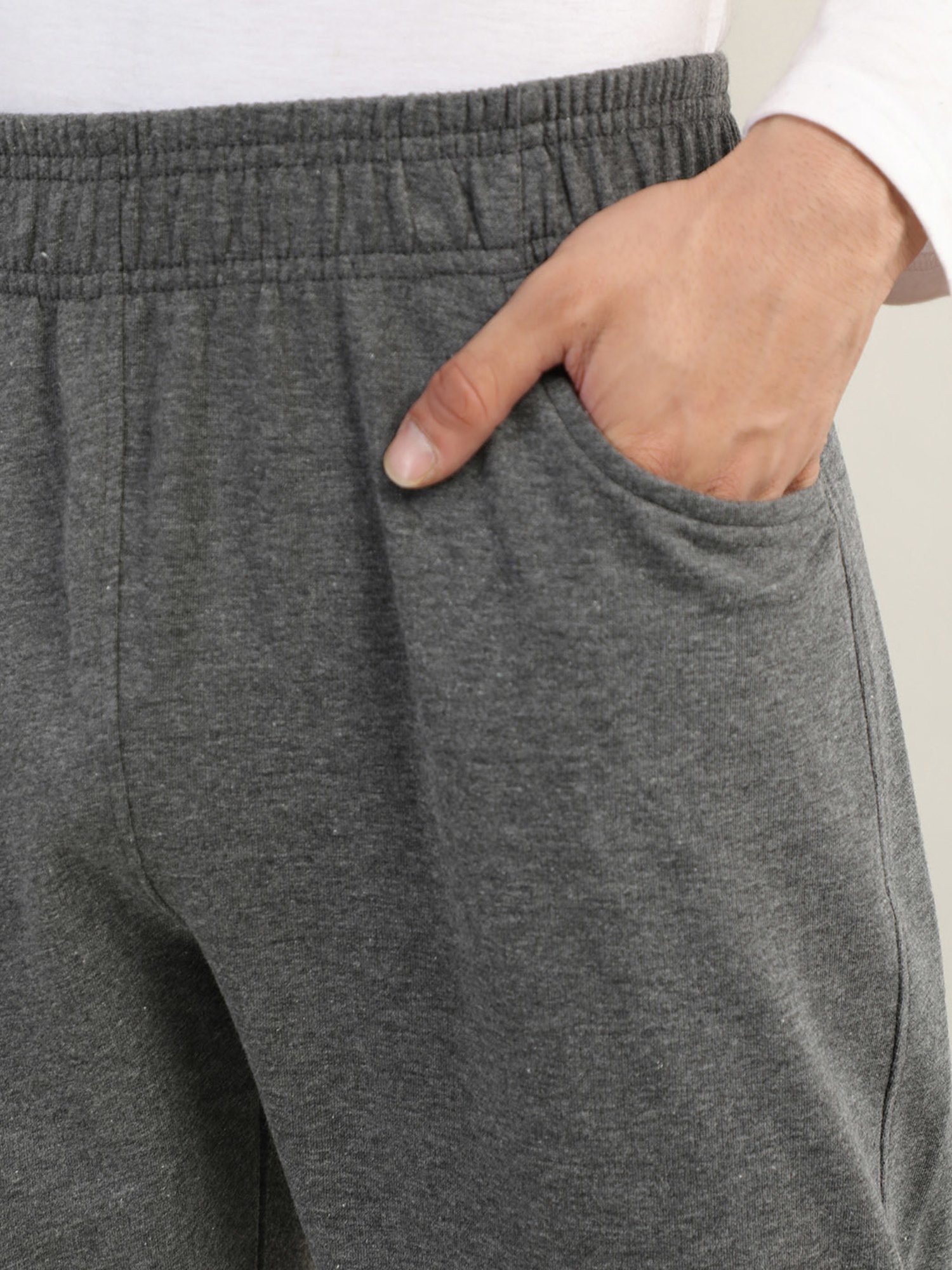 Chkokko Dark Grey Melange Regular Fit Trackpants