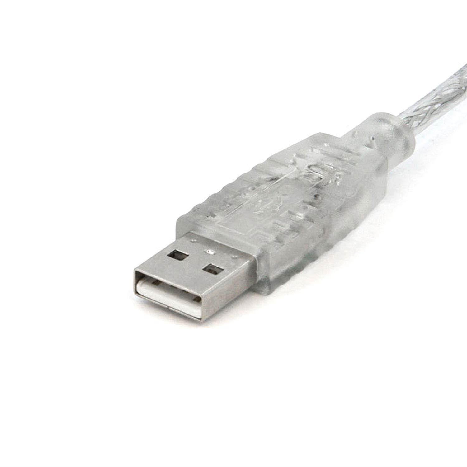 10 ft Transparent USB 2.0 Cable - A to B
