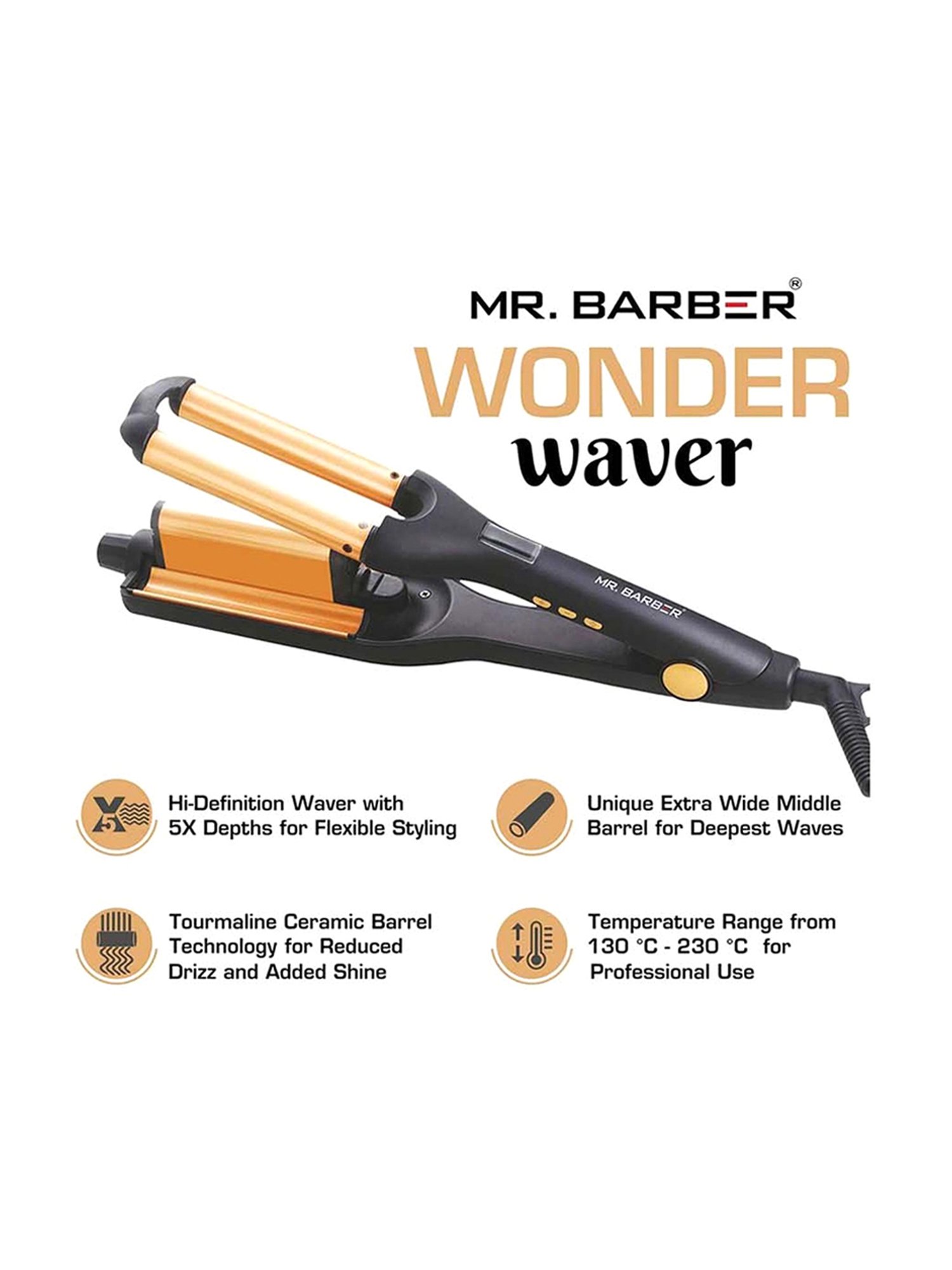 Mr. Barber Wonder Waver MB-WOW Hair Styler (Black)