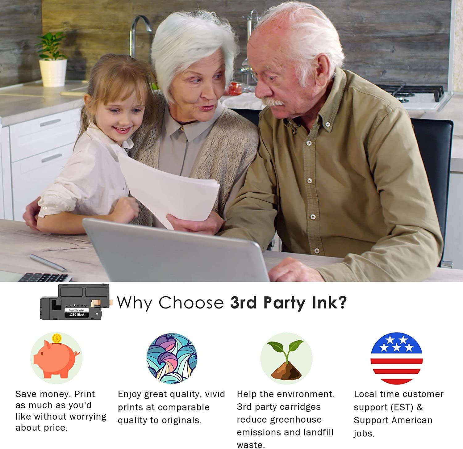 Limeink 5 Pack Compatible High Yield Toner Cartridges Replacement for Dell 1250 Laser Printers 1250c 1350cnw 1355cn 1355w 1355cnw C1760nw C1765nf C1765nfw C1760 (2 Black, 1 Cyan, 1 Magenta, 1 Yellow)