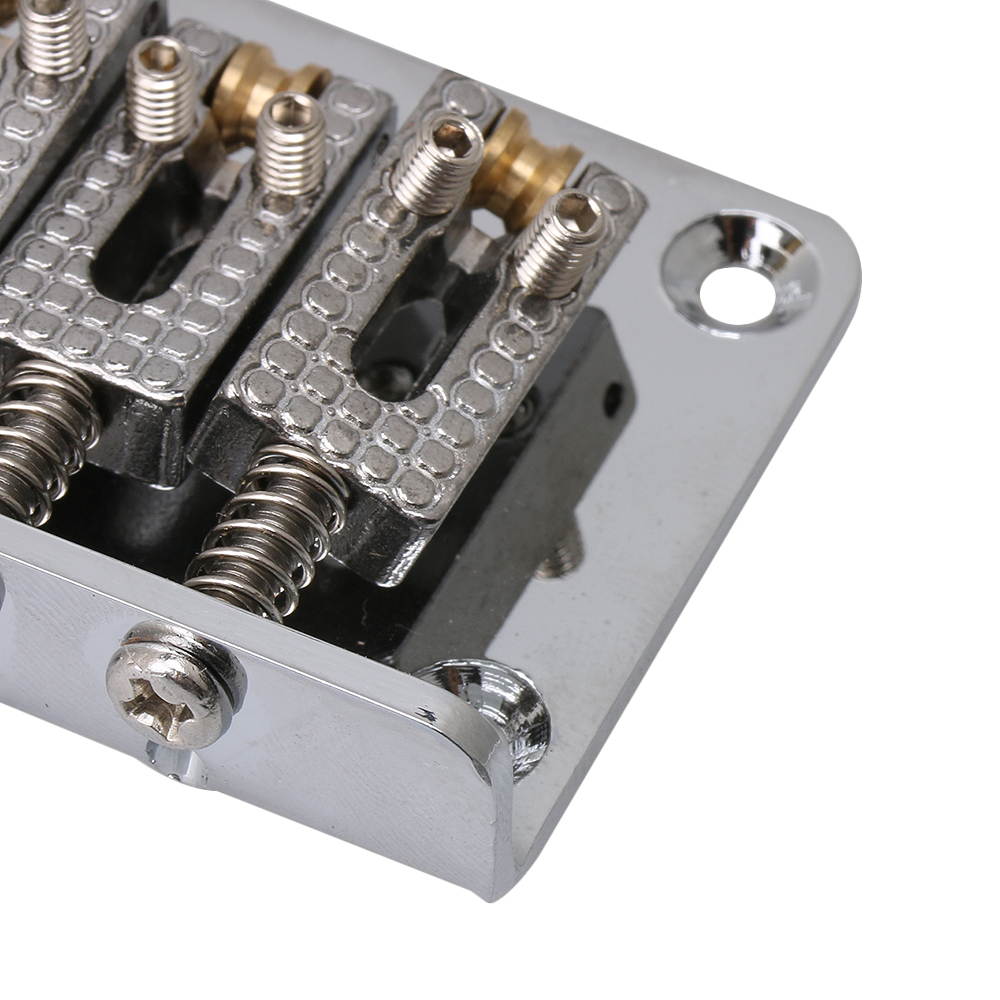 BQLZR Silver Cigar Box UKULELE Guitar 4 String Bridge with Screws Zinc Alloy