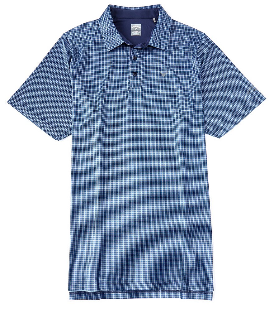 Callaway Golf Big & Tall Swing Tech Tattersall Short-Sleeve Polo Shirt