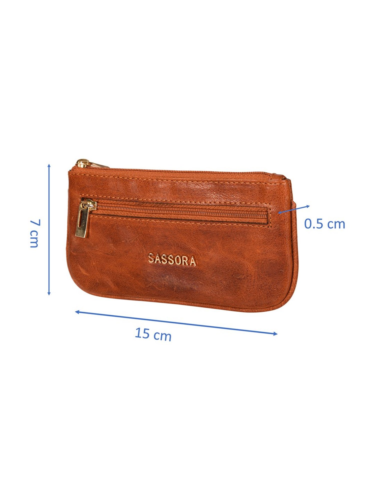 SASSORA Green MAYA Small Leather Car Key Case Pouch