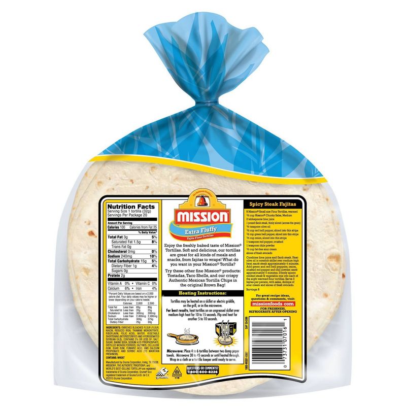 Mission Extra Fluffy Fajita Flour Tortillas - 22.5oz