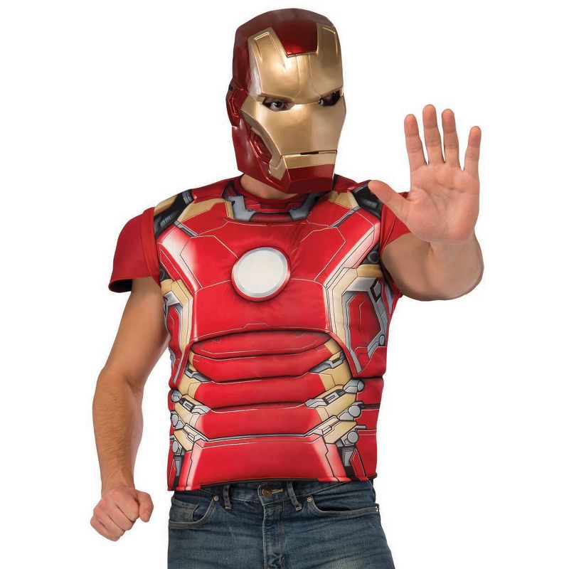 Adult Marvel Iron Man Mark 43 Shirt and Mask Costume One Size