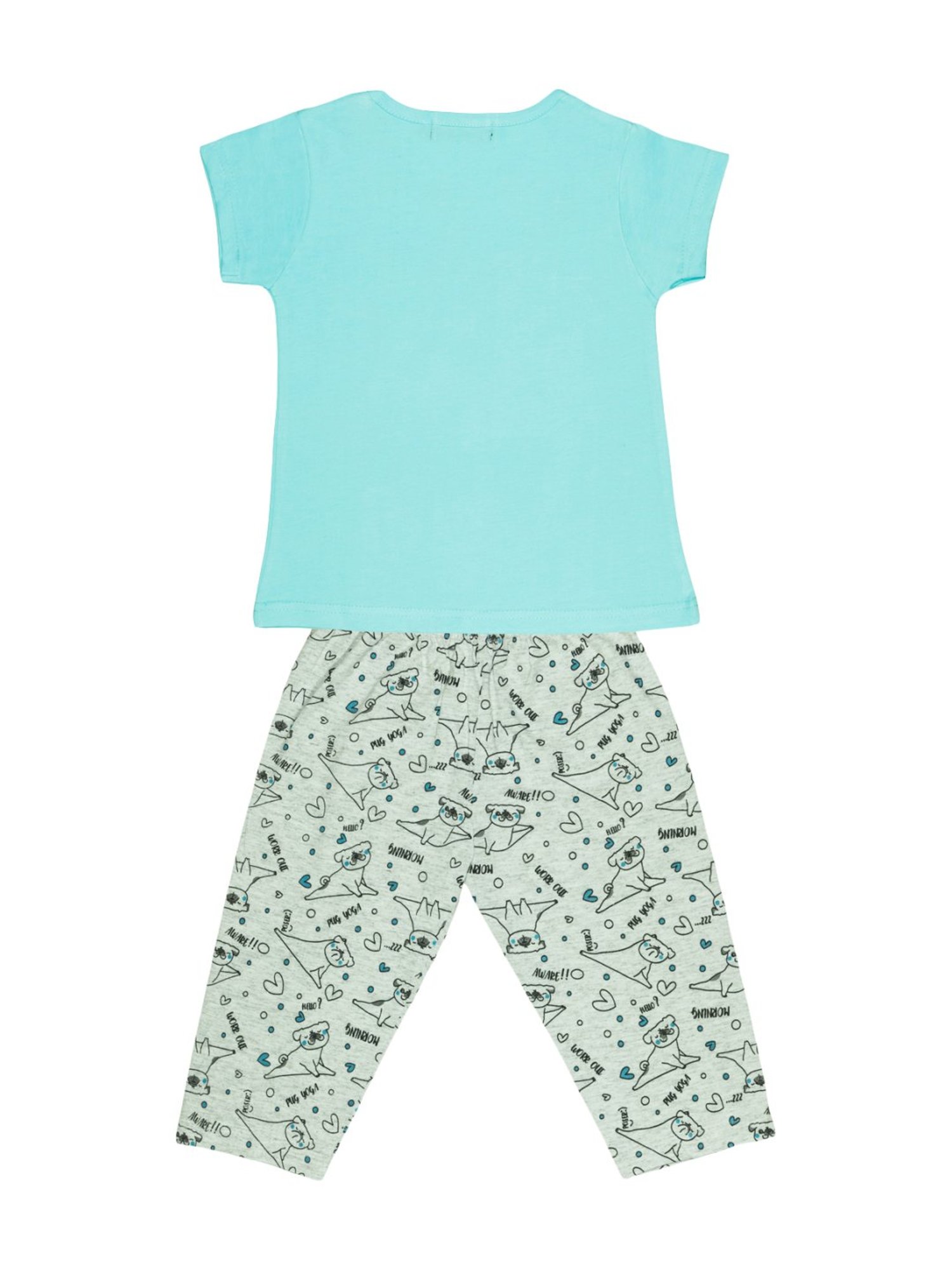 Todd N Teen Kids Blue Cotton Printed T-Shirt & Pants Set