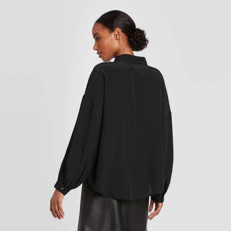 Women's Long Sleeve Button-Down Shirt - Prologue™ Black M