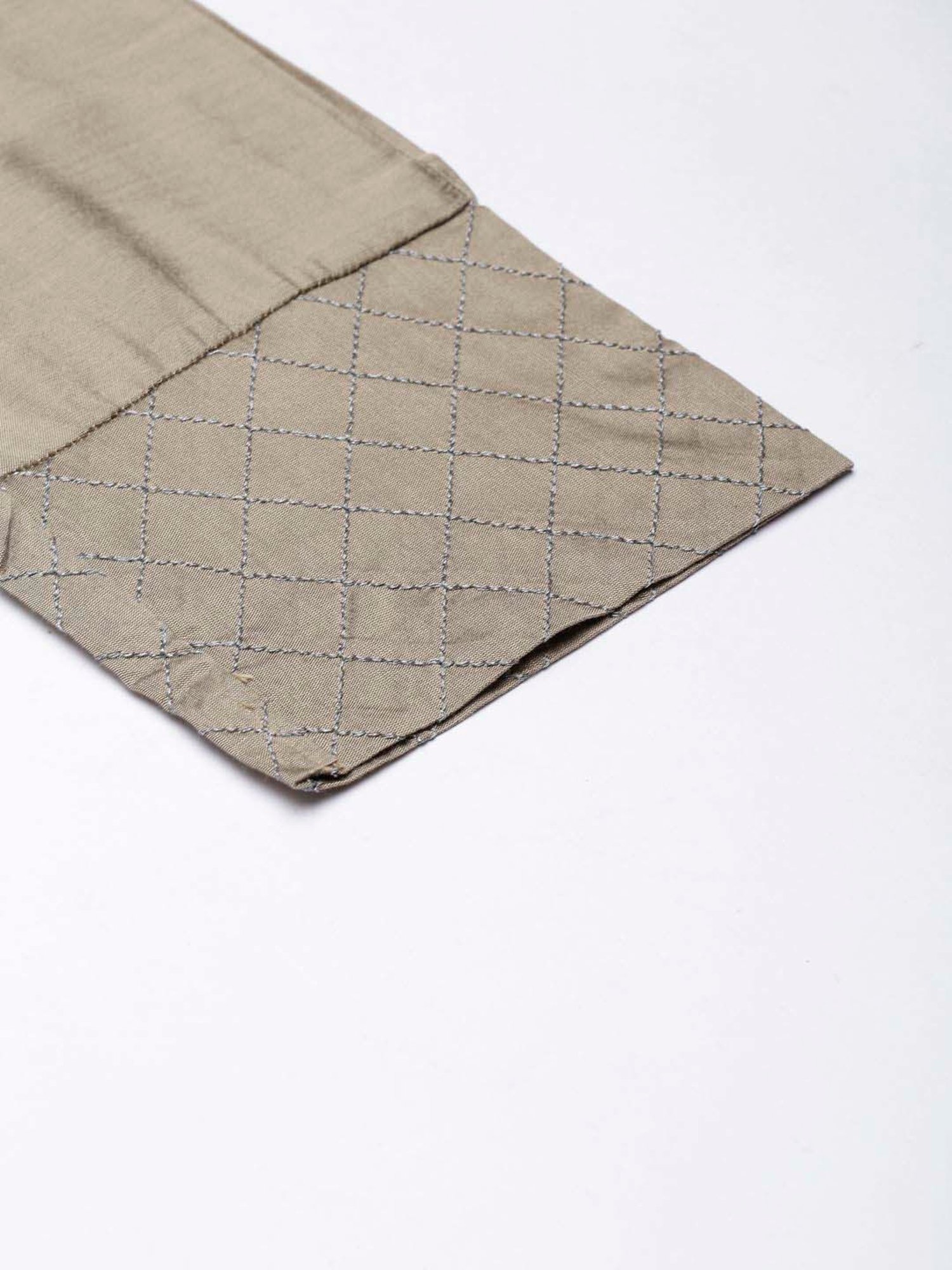 TWIN BIRDS Dark Beige Embroidered Pants