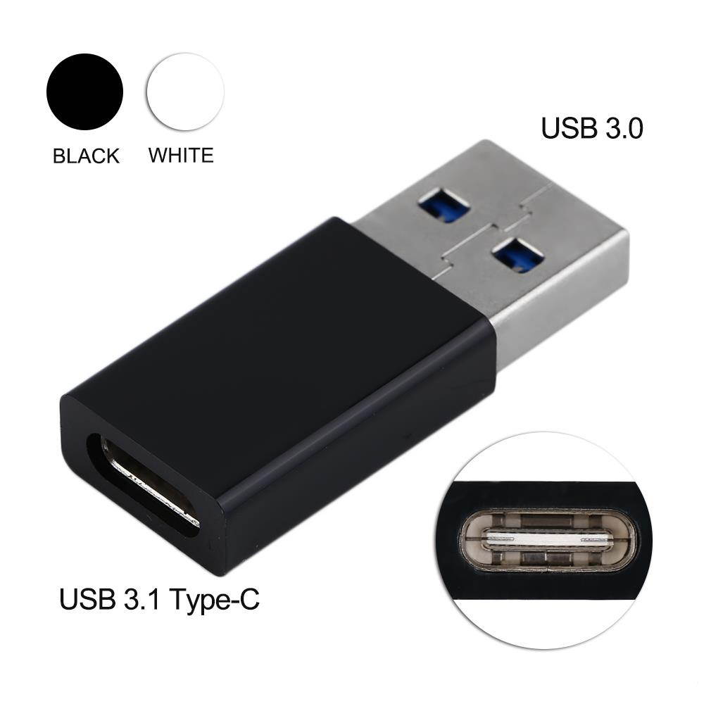 Portable USB 3.0 To USB 3.1 Type-C Adapter Converter Male To Female Converter black