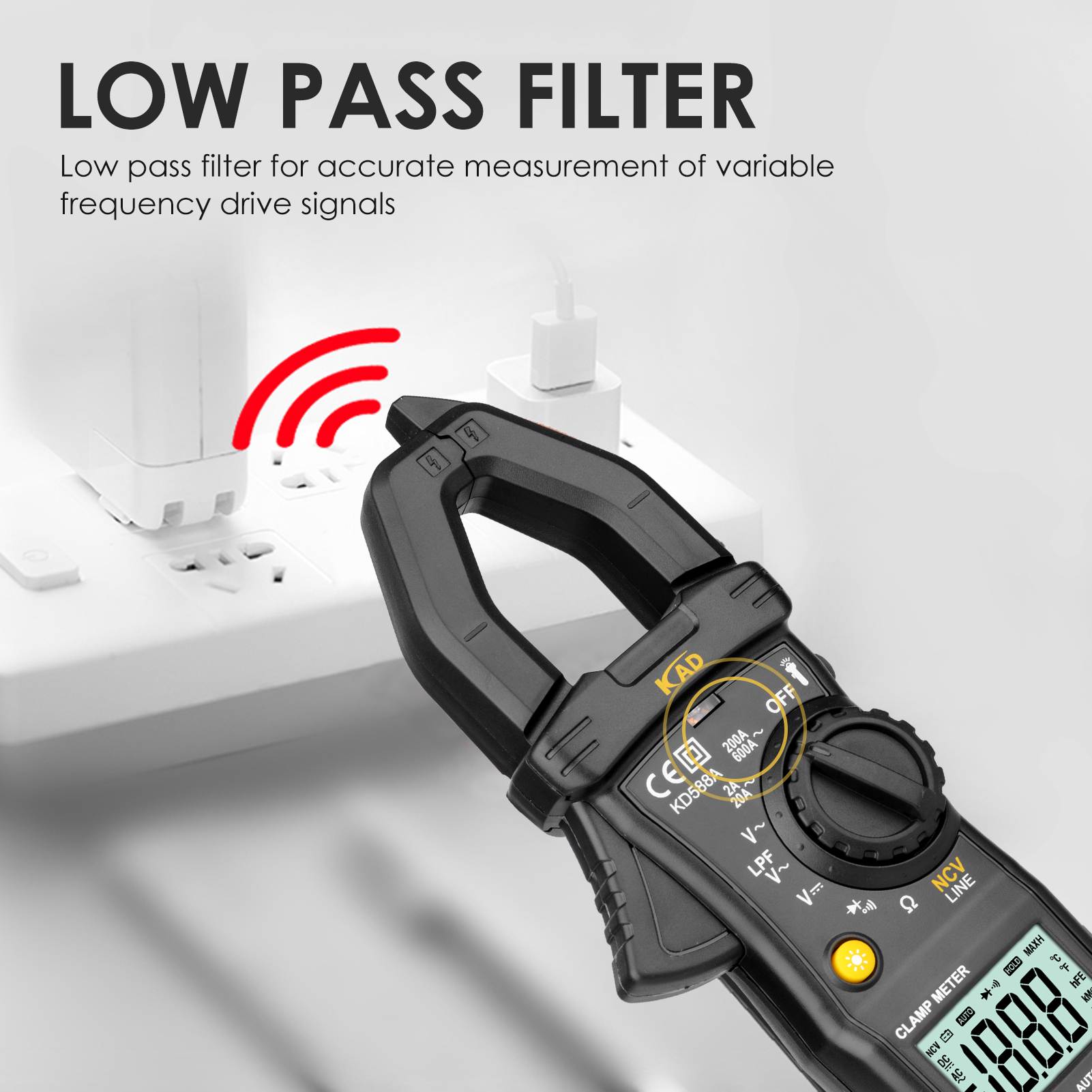 Bagilaanoe  Digital Clamp Meter High Accuracy Auto-Ranging Electronic Tester Measuring AC/DC Voltage, Current, Battery Condition, Resistance,Diode and Continuity Test