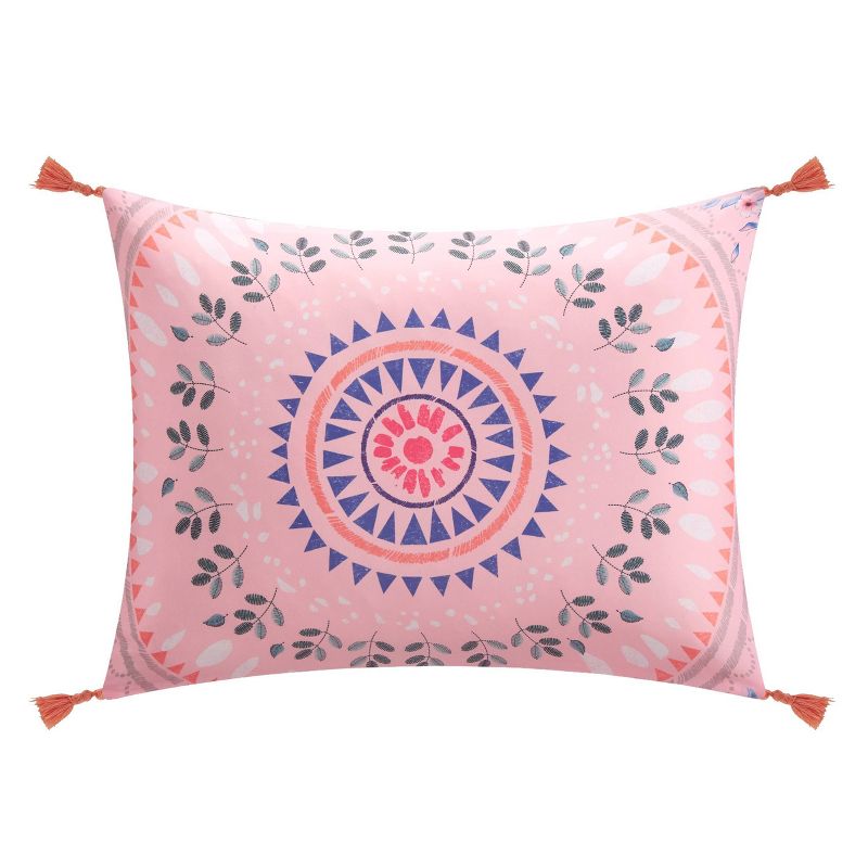 Twin/Twin XL Flowering Medallion Comforter Set Pink - Heritage Club