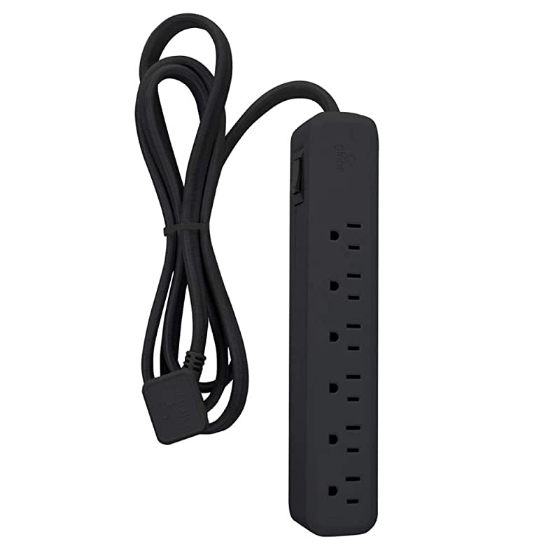 Electric 78438 Designer Series Power Strip 6 Outlet Black