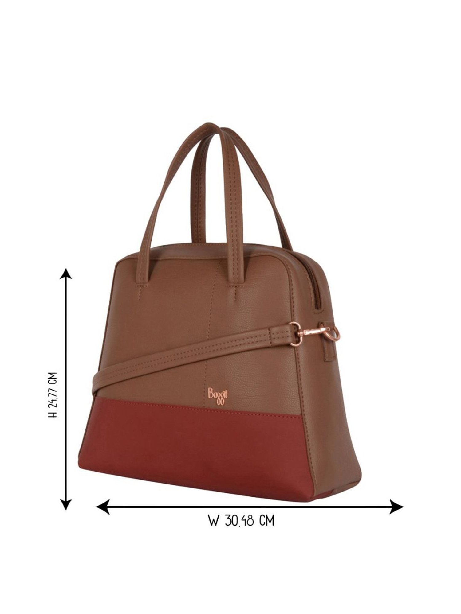 Baggit Brown Color Block Medium Handbag