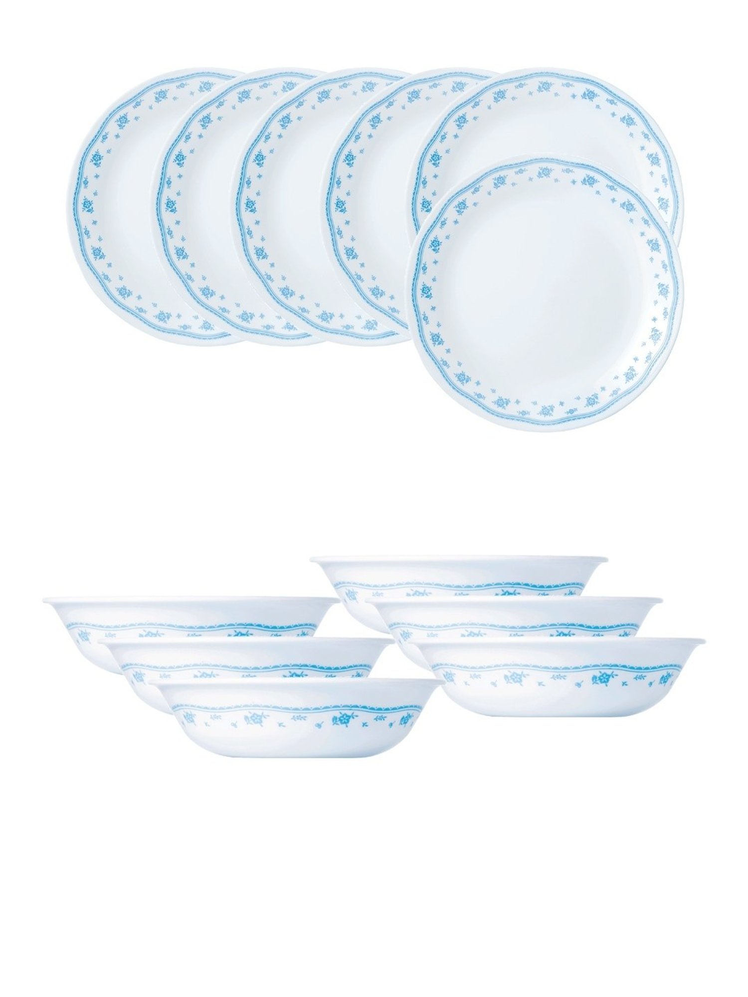 Cello White & Rust Glass Dinner Set