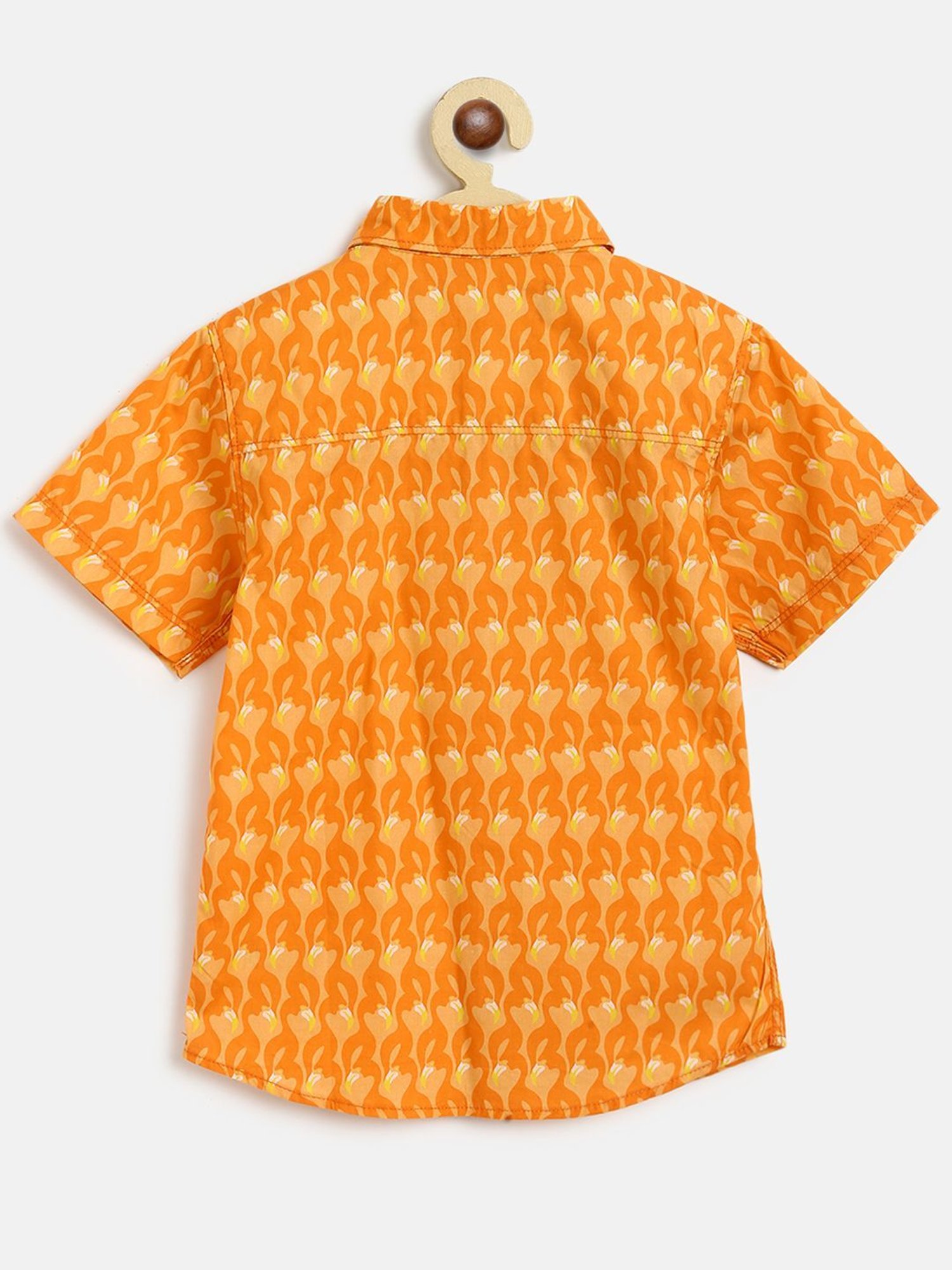 Tales & Stories Boys Orange Cotton Printed Shirt