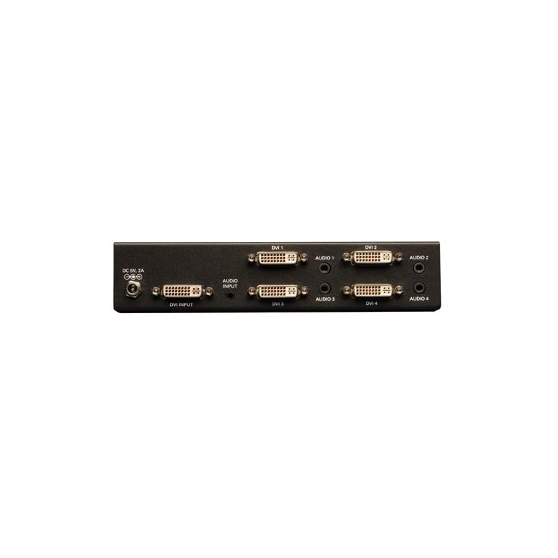 4-Port DVI Splitter with Audio and Signal Booster Single Link &ndash; 1920x1200 at 60Hz / 1080p (DVI F/4xF)(B116-004A)