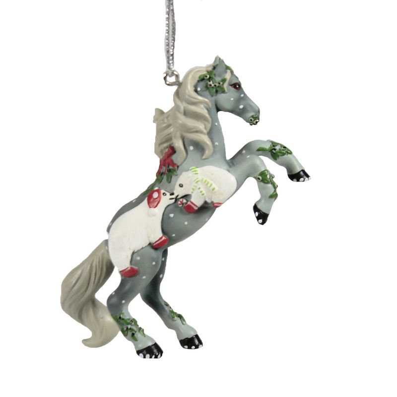Trail Of Painted Ponies 2.25" Mistletoe Kisses Ornament Horse Christmas  -  Tree Ornaments