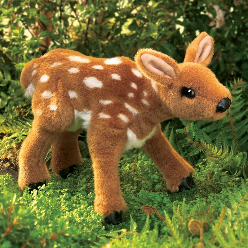 Folkmanis Fawn Hand Puppet with Movable Head and Front Paws