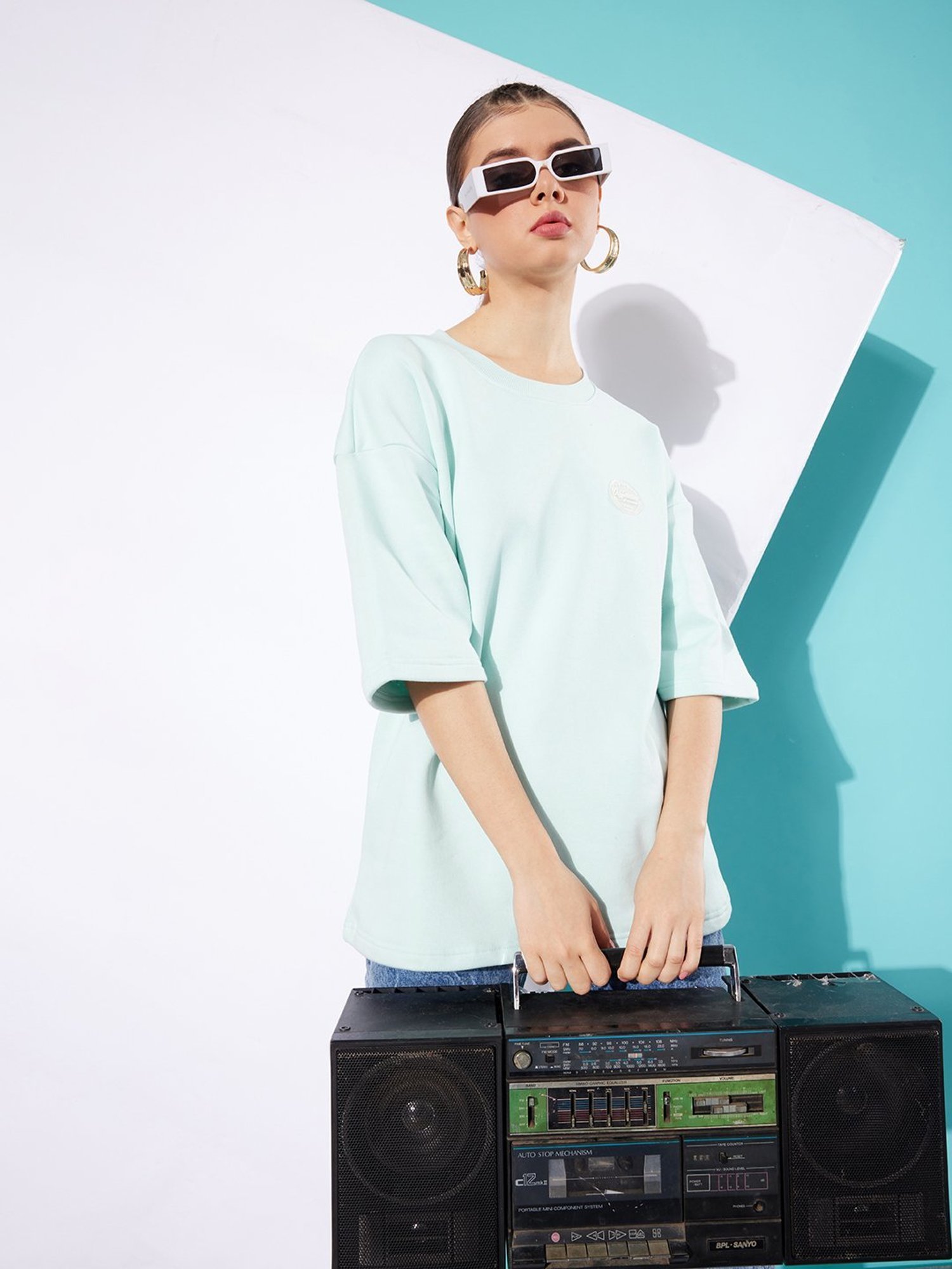 Difference of Opinion Light Blue Fleece Oversized Sweatshirt