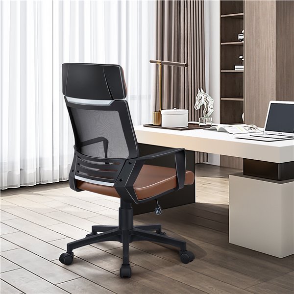 Adjustable Ergonomic Mesh Office Chair Swivel Computer Chair, Brown