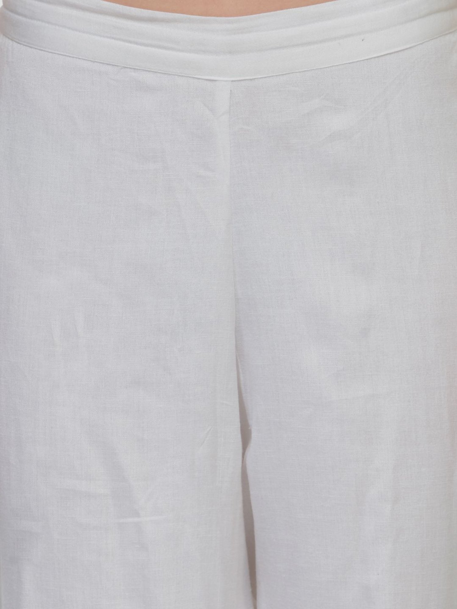 KSUT White Regular Fit Pants
