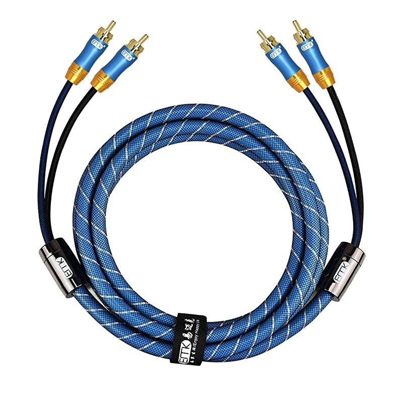 RCA Cable, 2RCA Male to 2RCA Male Stereo Audio Cable for Home Theater, HDTV, Amplifiers, Hi-Fi Systems 3Ft/1m,Blue