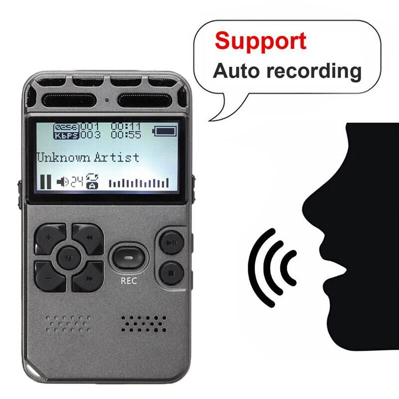 Lejiahong 64G Rechargeable LCD Digital o Sound Voice Recorder dictaphone MP3 Player