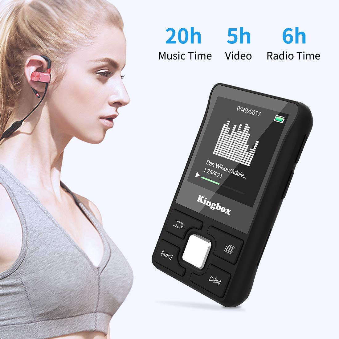 MP3 Player, 32GB Music Player with BT 4.1, Audio Walkman with Wearable Clips Support E-Book/Voice Recorder/FM Radio/Photo Viewer, Expandable Up to 128 GB