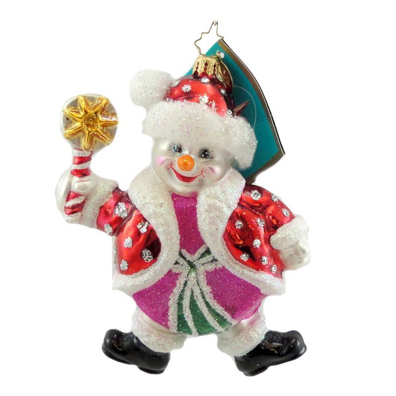 Christopher Radko Peppermint Joy Ornament Snowman Candy  -  Tree Ornaments