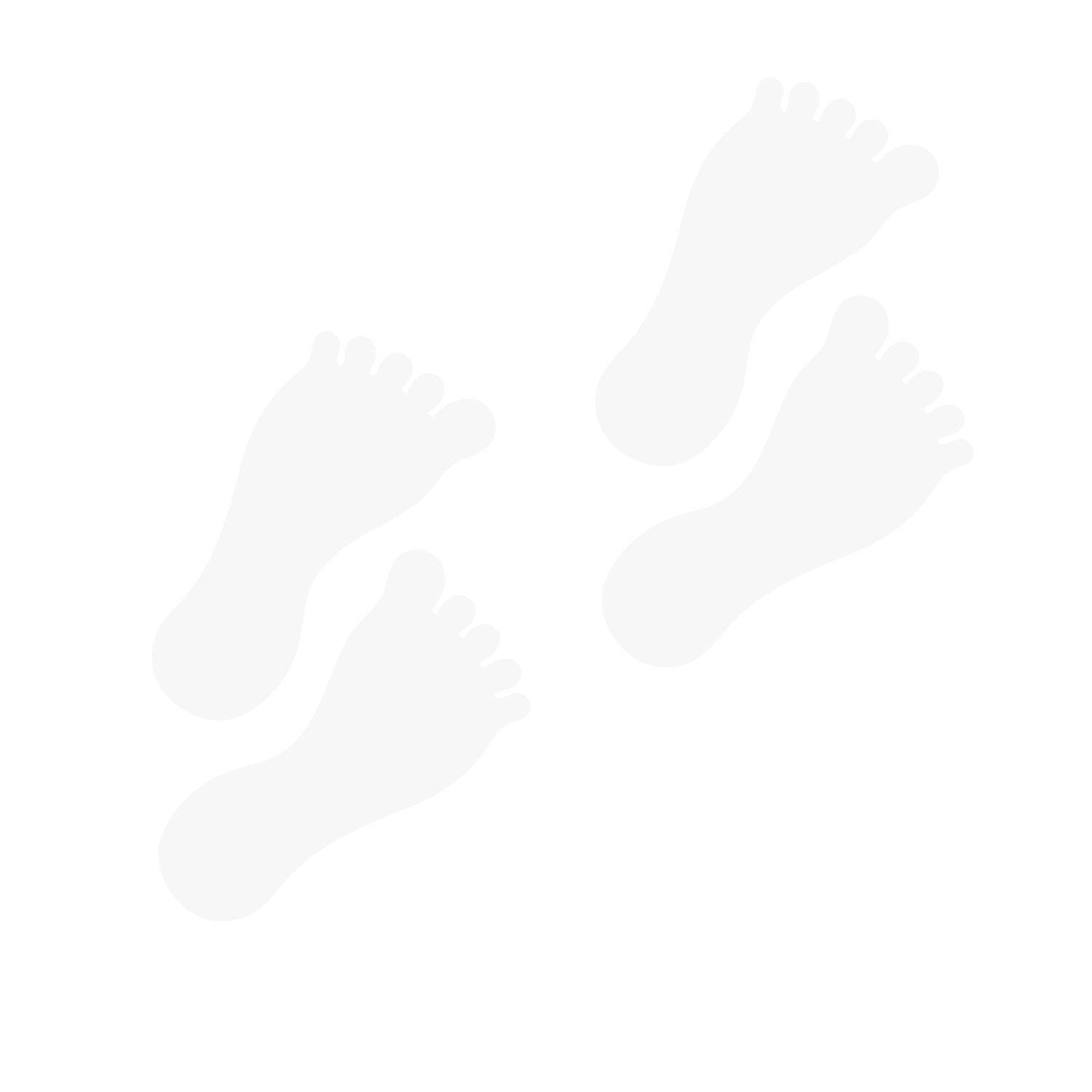 LiteMark Removable Black 4 Inch Barefoot Decals - Pack of 12