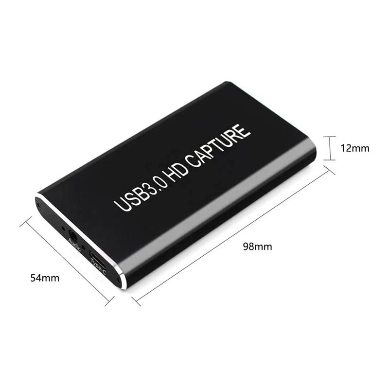 Lejiahong HDMI to USB C USB3.0 Video Capture Type-C Capture Device with 3.5mm o for Windows/Linux/Mac STB Game Recording