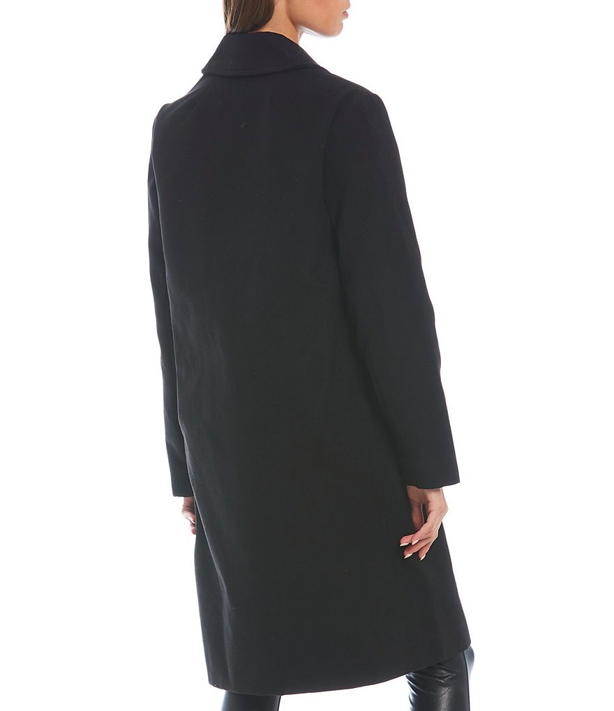GB The New Long Sleeve Lined Notch Collar Single Breasted Peacoat