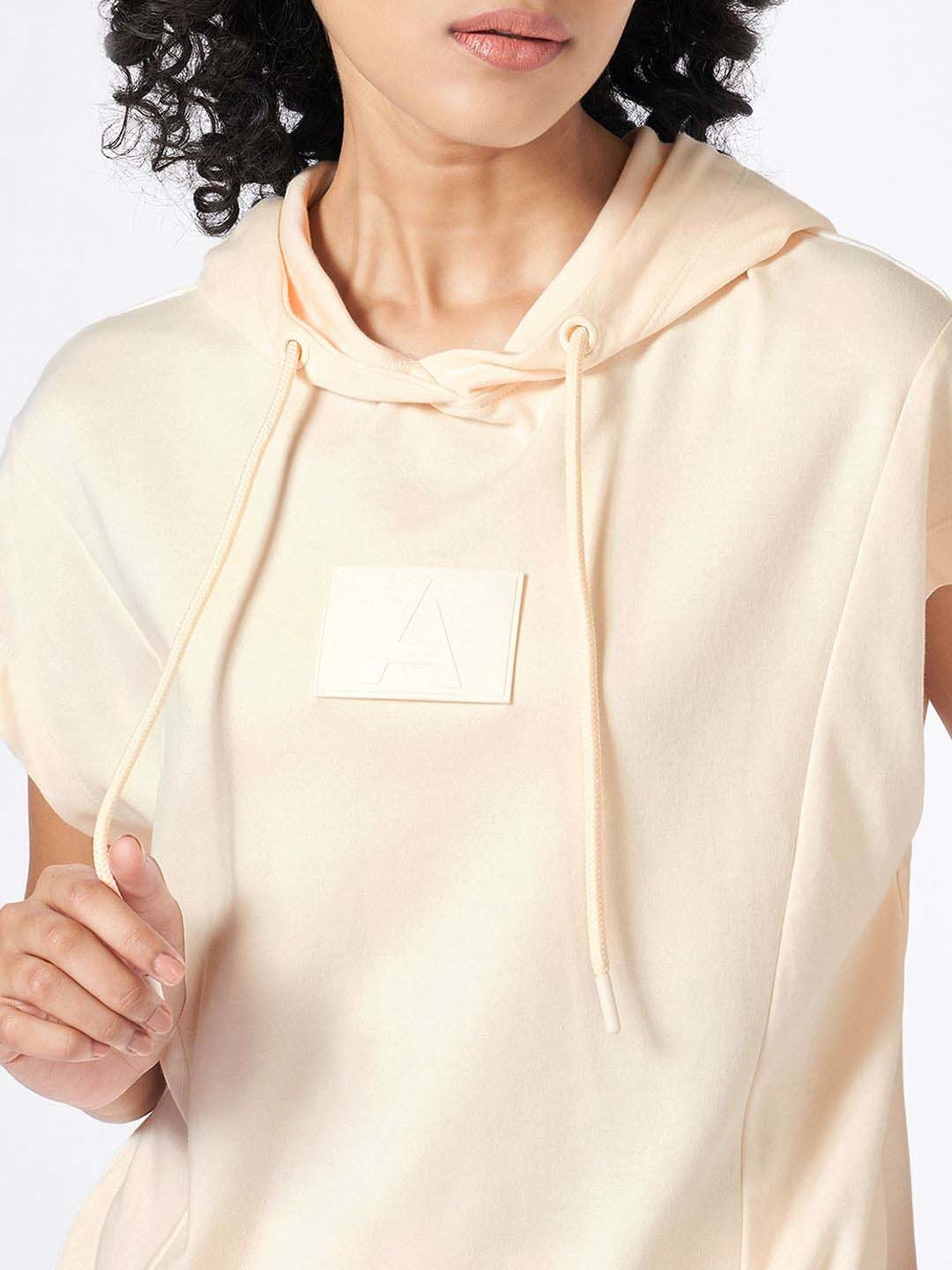 Ajile by Pantaloons Beige Cotton Plain T-Shirt