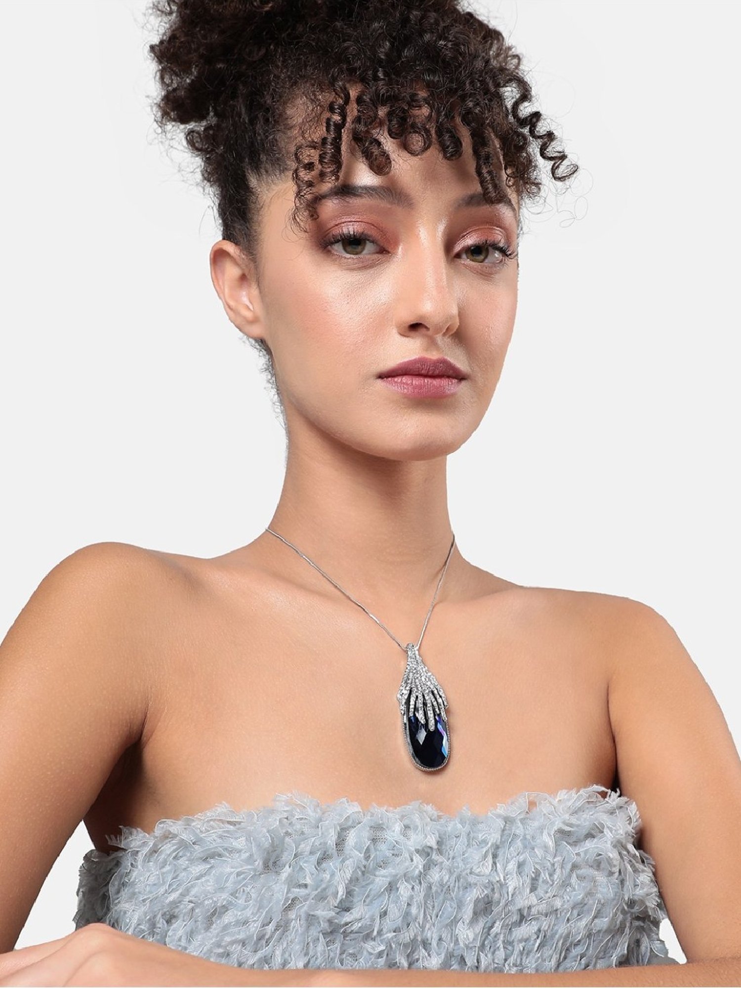 Sohi women's crystal vortex pendant sapphire blue