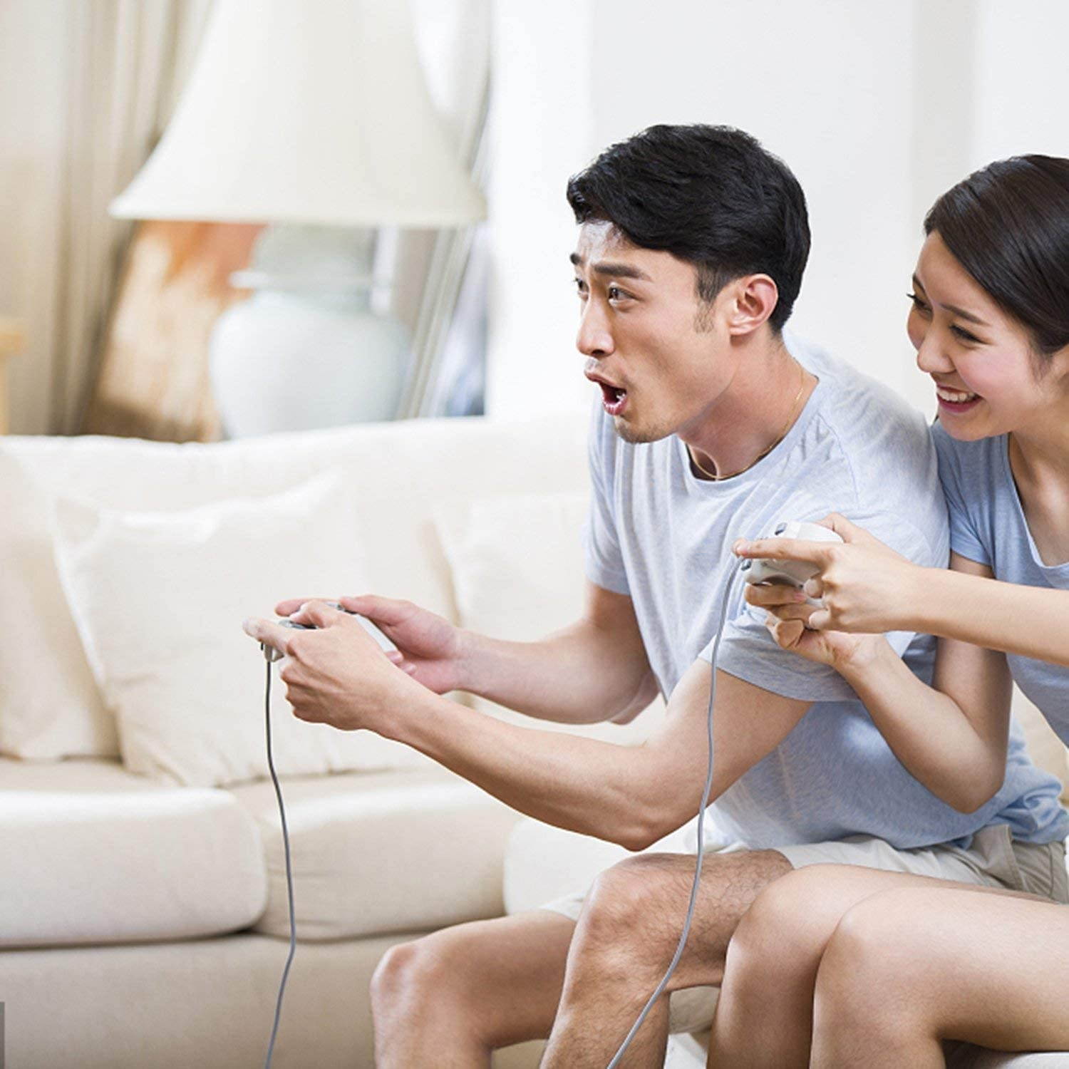 Xbox 360 Wired Controller, USB Gamepad, Joypad with Shoulders Buttons, for Microsoft Xbox 360/Xbox 360 Slim/PC Windows 7 8 10 Game (White)