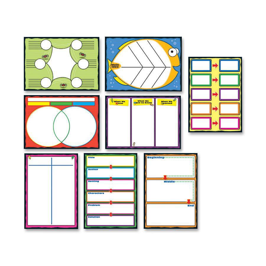 Carson-Dellosa Bulletin Board Set Graphic Organizer 17"x24" 8/PK Multi 110161