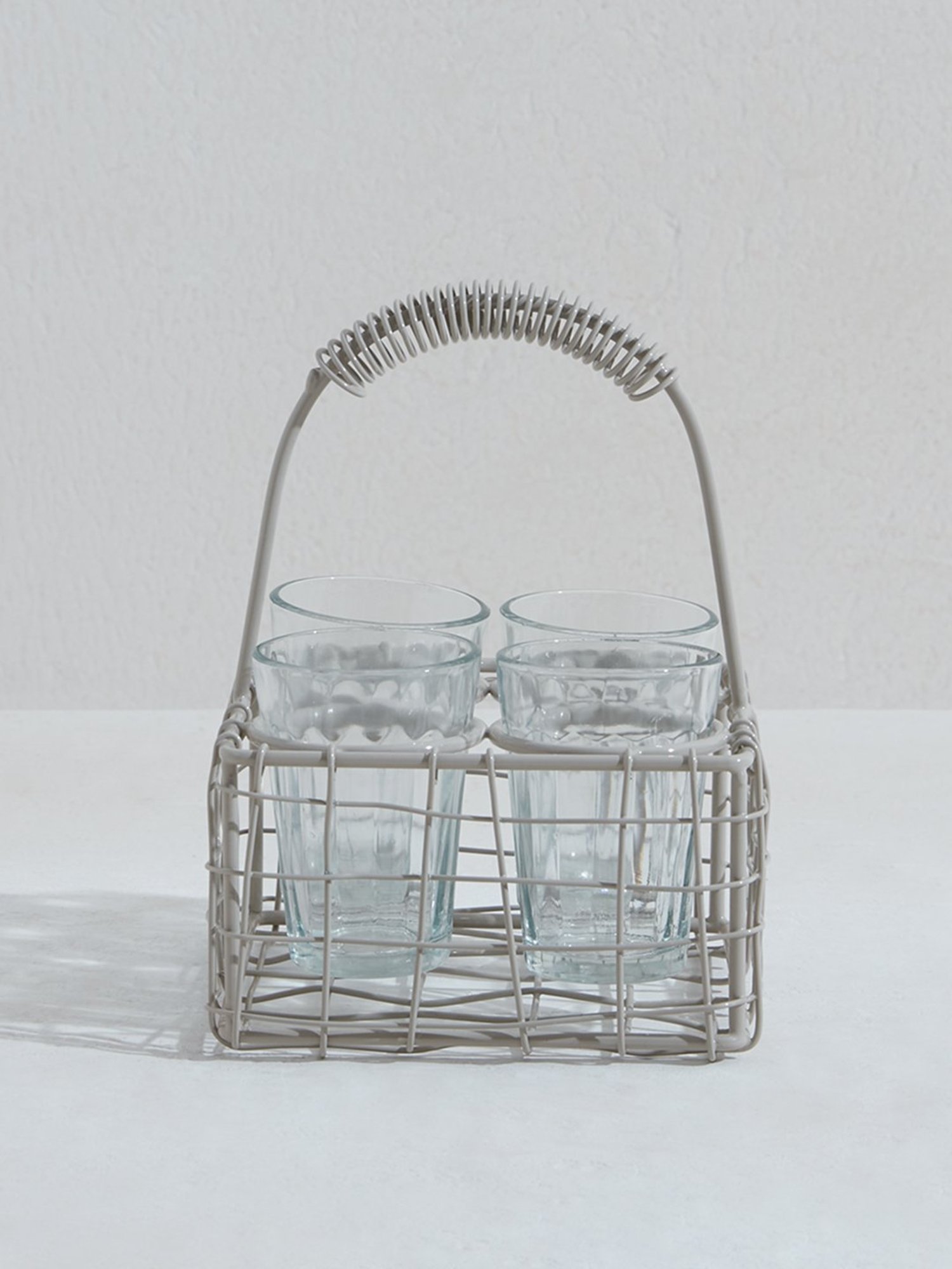 Westside Home Off White Wired Cutlery Chai Caddy