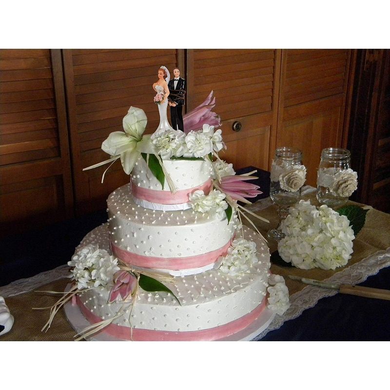 Juvale Bride Tied up Groom Figurines Wedding Cake Topper, Wedding Party Cake Decorations Gifts